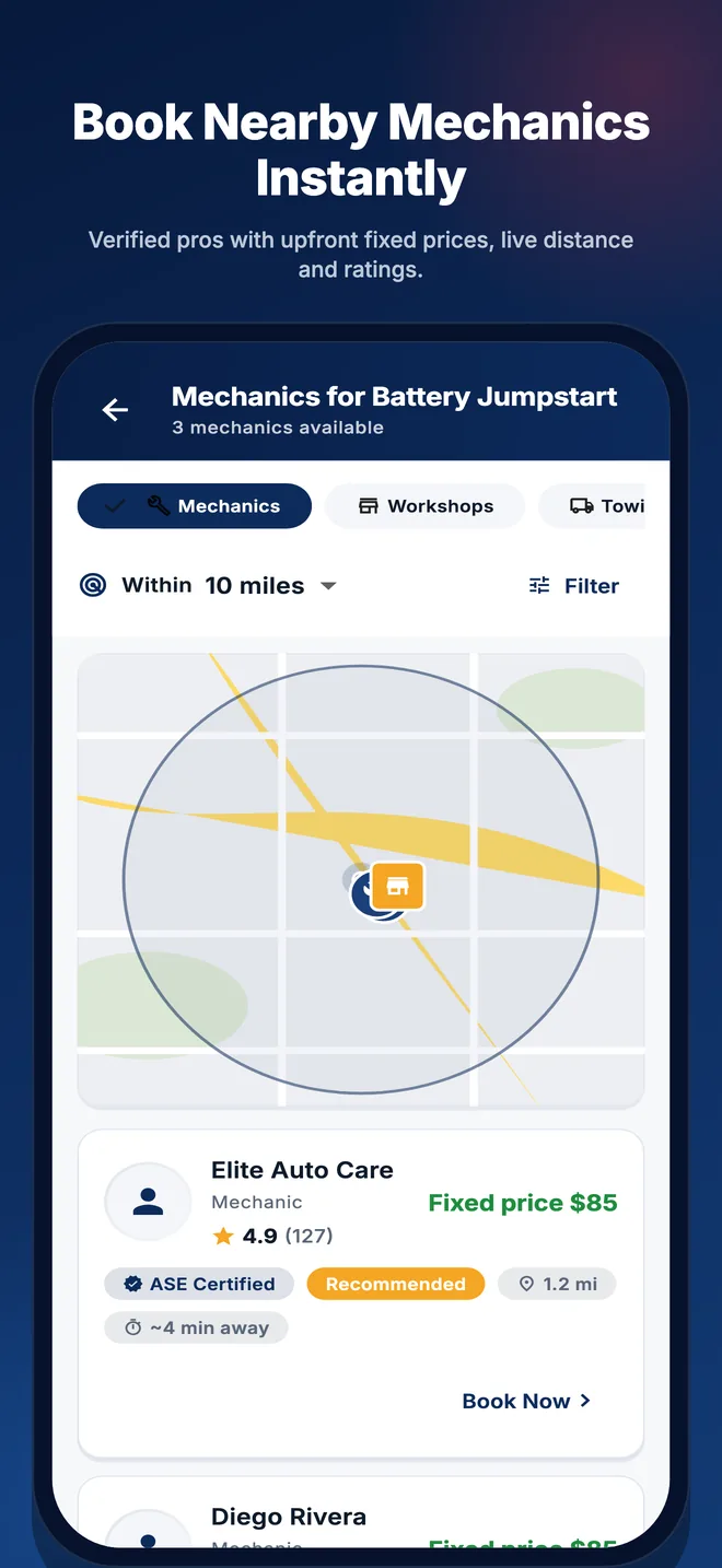 02 · Nearby mobile mechanics and certified repair facility comparison
